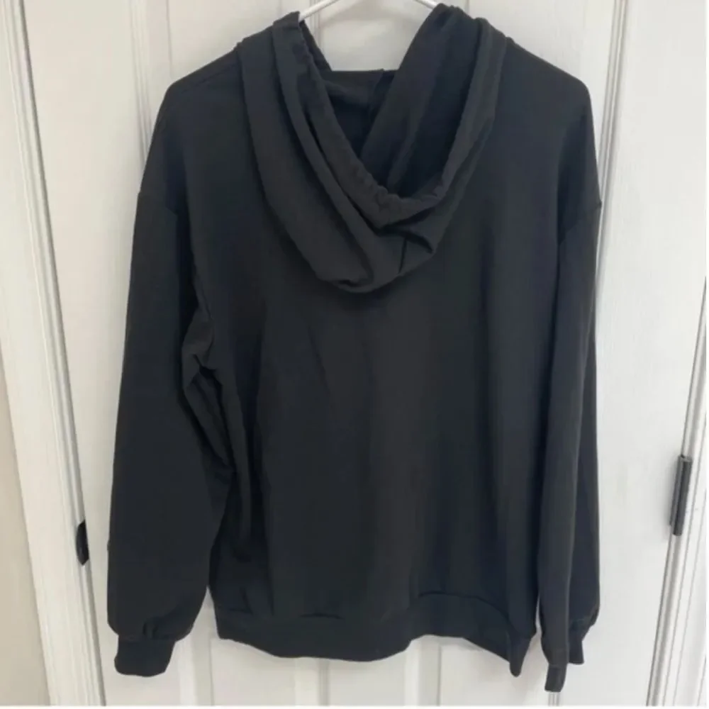 Shein Black Monarch Butterfly Hoodie Sweatshirt Womens Size M